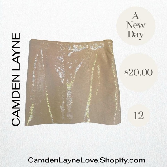 a new day Dresses & Skirts - A New Day Women's Shimmer Mini Skirt - Gold